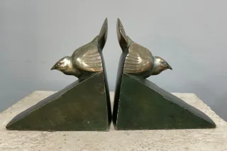 Bronze Bookends Signed Rischmann