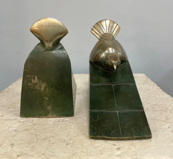 Bronze Bookends Signed Rischmann