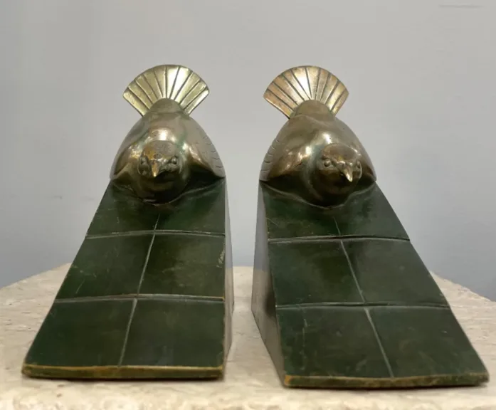 Serre-Livres En Bronze Signés Rischmann