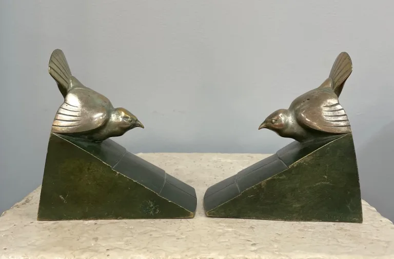 Serre-Livres En Bronze Signés Rischmann