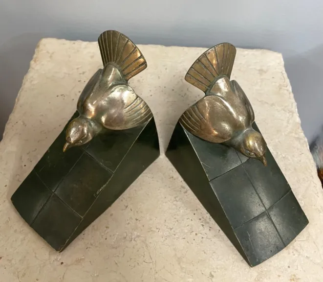 Serre-Livres En Bronze Signés Rischmann