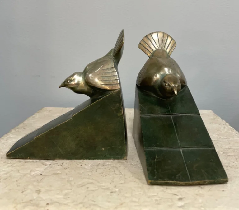 Bronze Bookends Signed Rischmann