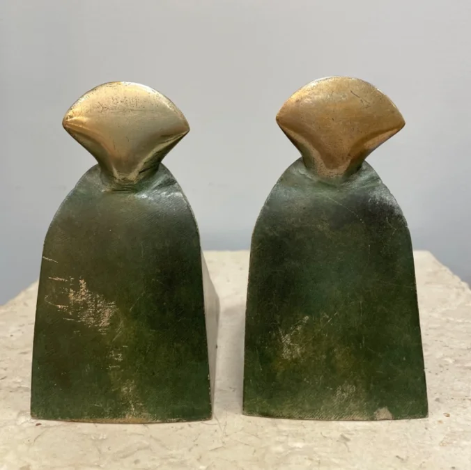 Bronze Bookends Signed Rischmann