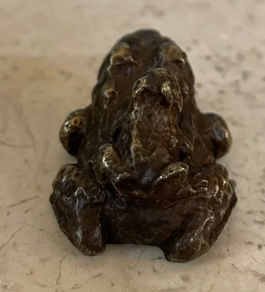 Sujet En Bronze la Grenouille et le crapaud