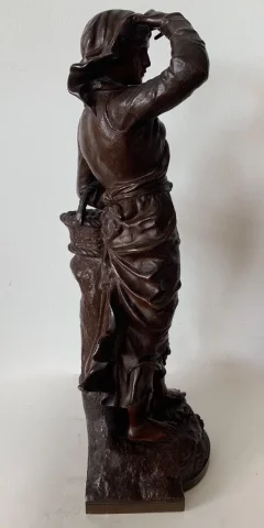 Bronze Représentant La Pêche Au Coquillage Signé Charles Anfrie