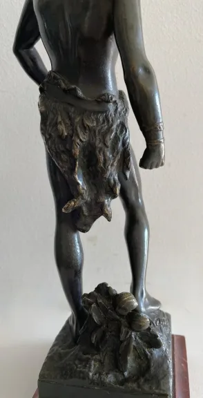 David , Sujet En Bronze Signé A Gaudez