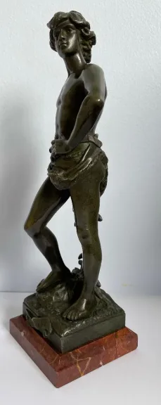 David , Sujet En Bronze Signé A Gaudez