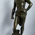 David , Sujet En Bronze Signé A Gaudez