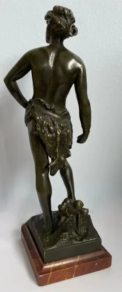David , Sujet En Bronze Signé A Gaudez