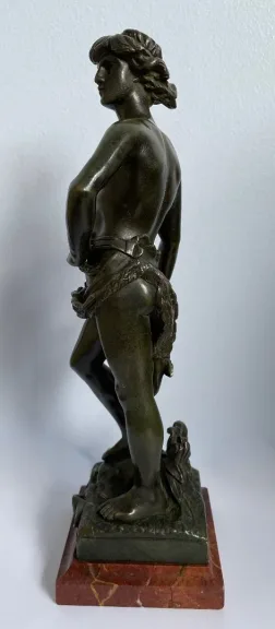 David , Sujet En Bronze Signé A Gaudez