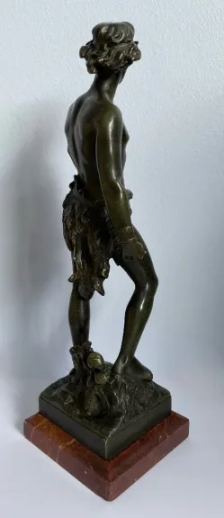 David , Sujet En Bronze Signé A Gaudez