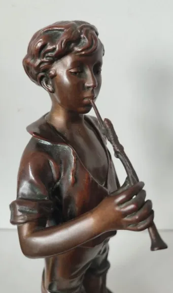 Le Charmeur De Lézard , Sujet En Bronze