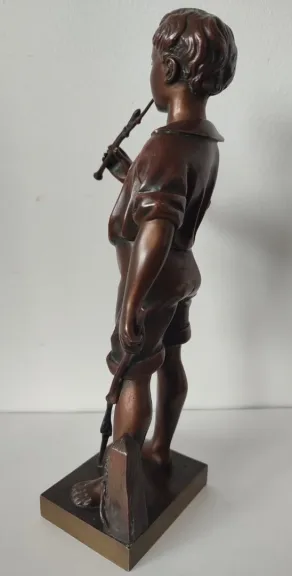 Le Charmeur De Lézard , Sujet En Bronze