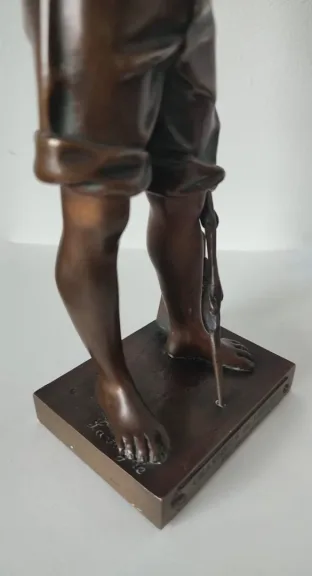 Le Charmeur De Lézard , Sujet En Bronze