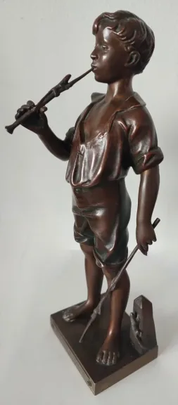 Le Charmeur De Lézard , Sujet En Bronze