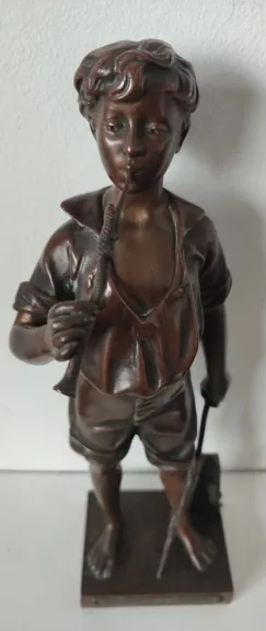 Le Charmeur De Lézard , Sujet En Bronze