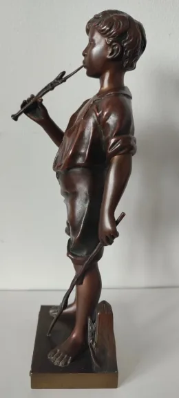 Le Charmeur De Lézard , Sujet En Bronze