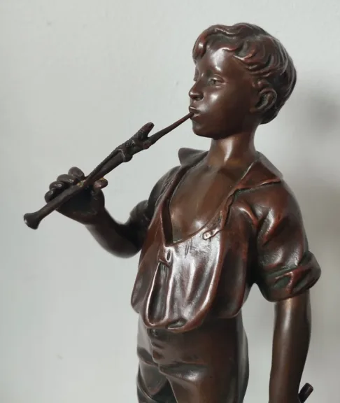Le Charmeur De Lézard , Sujet En Bronze
