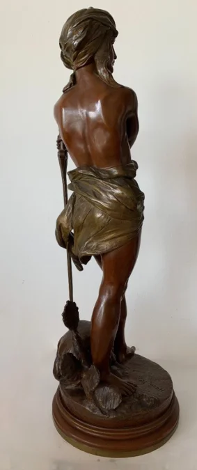 Sculpture En Bronze Représentant David Vainqueur