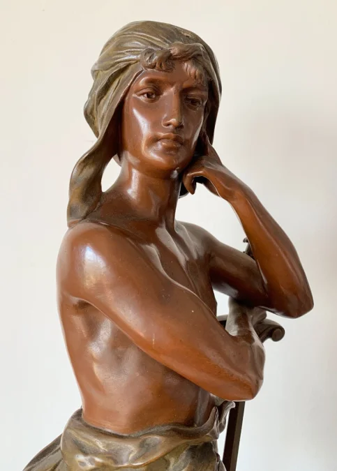 Sculpture En Bronze Représentant David Vainqueur