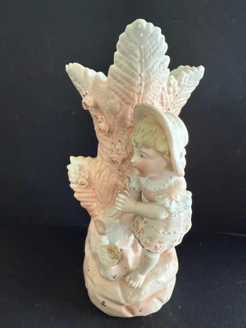 paire de petits vases bleu et rose