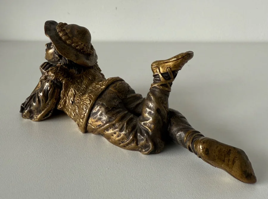 Le petit berger , sujet en bronze