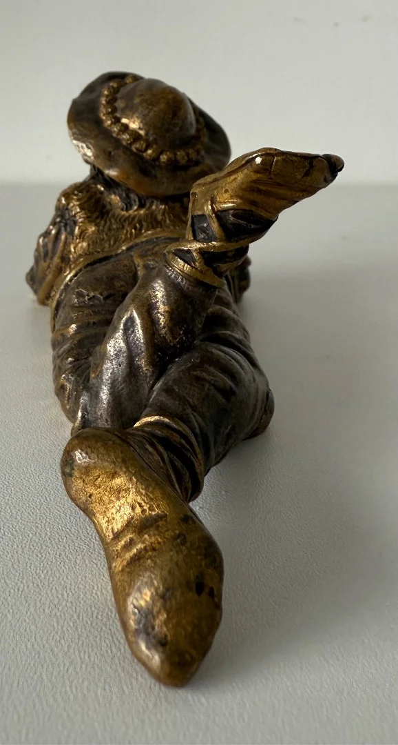 Le petit berger , sujet en bronze