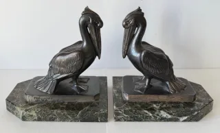 Les pélicans , serre-livres signés Frécourt