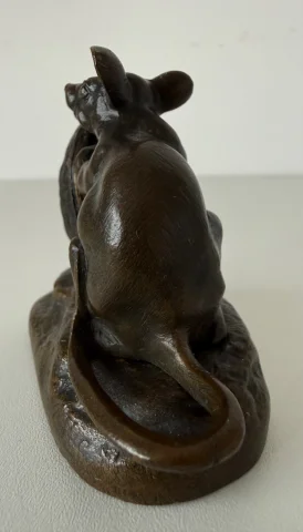 Mouse and Walnut, bronze sculpture — Very good condition