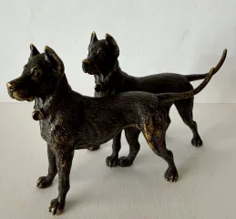Pair of bronze dogs