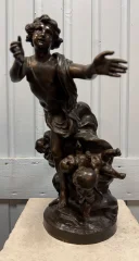Bronze Cupido mit Putti, signiert Clodion