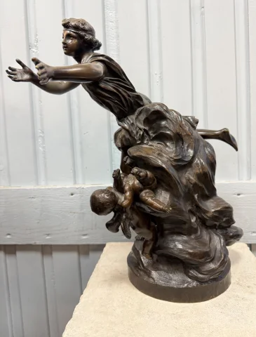 Bronze Cupido mit Putti, signiert Clodion — Guter Zustand