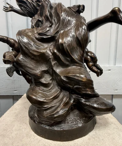 Bronze Cupido mit Putti, signiert Clodion — Guter Zustand
