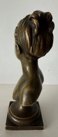 Kleine Bronzeskulptur, signiert Houdon, Gießerei Susse — Befriedigender Zustand