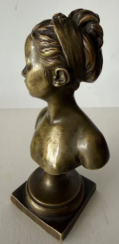 Kleine Bronzeskulptur, signiert Houdon, Gießerei Susse — Befriedigender Zustand