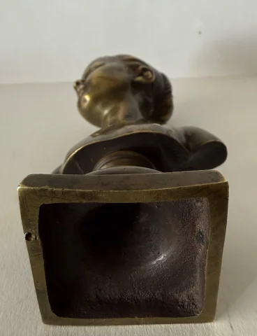 Kleine Bronzeskulptur, signiert Houdon, Gießerei Susse — Befriedigender Zustand