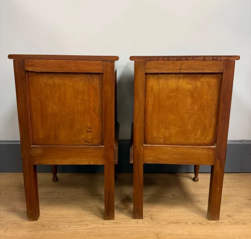 Pair of cubic-form bedside tables — Very good condition