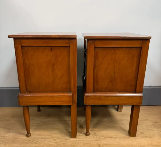Pair of cubic-form bedside tables — Very good condition