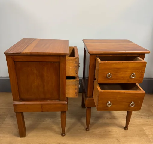 Pair of cubic-form bedside tables — Very good condition