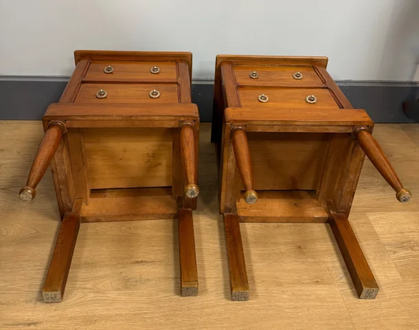 Pair of cubic-form bedside tables — Very good condition