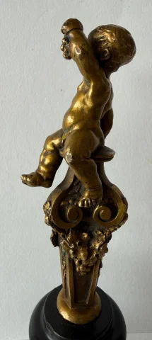 Small bronze sculpture of a cherub